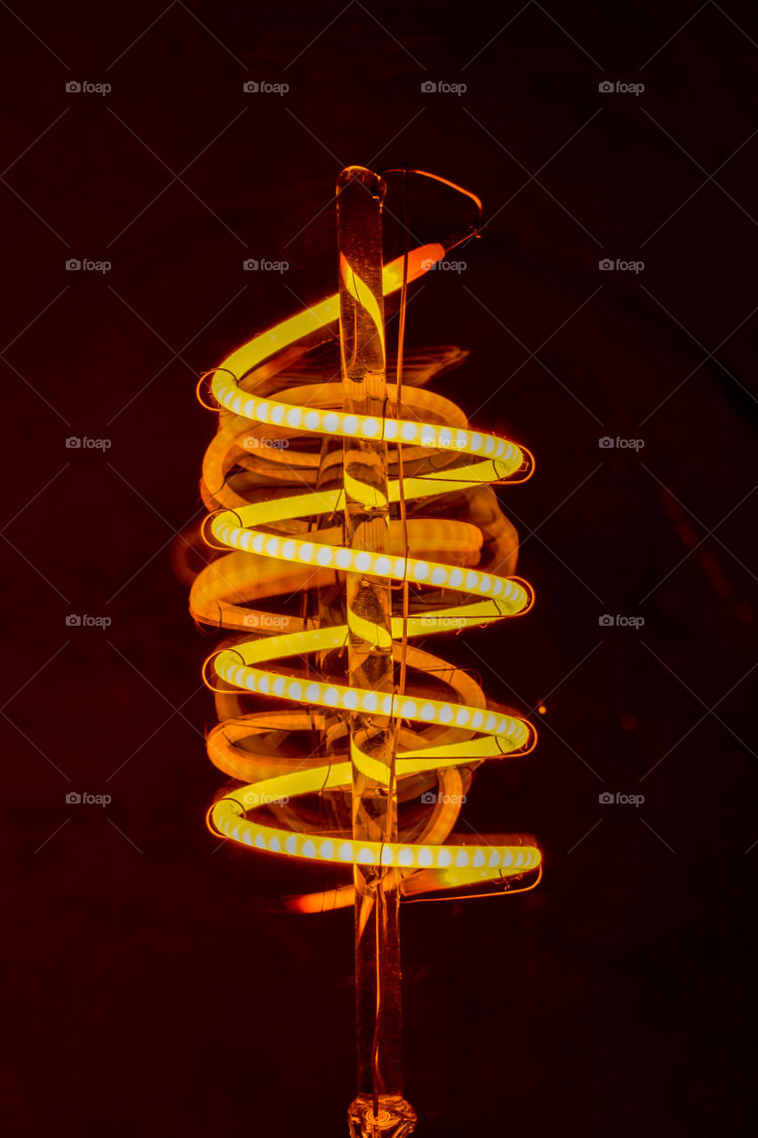 Spiral orange in black background 