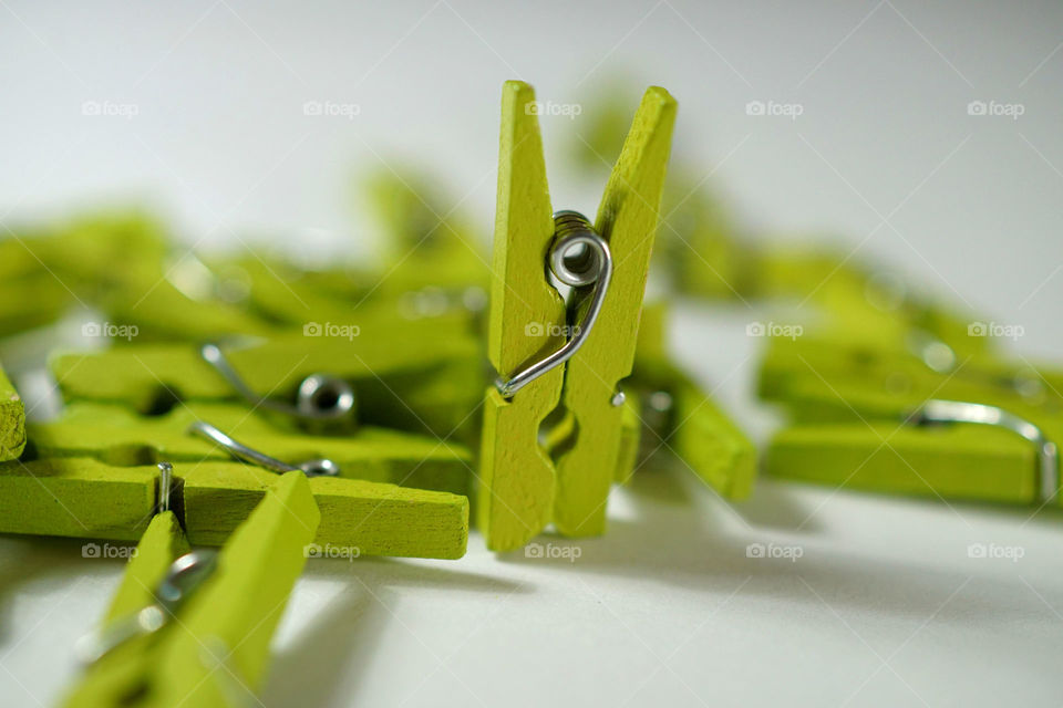 Green clothespins 