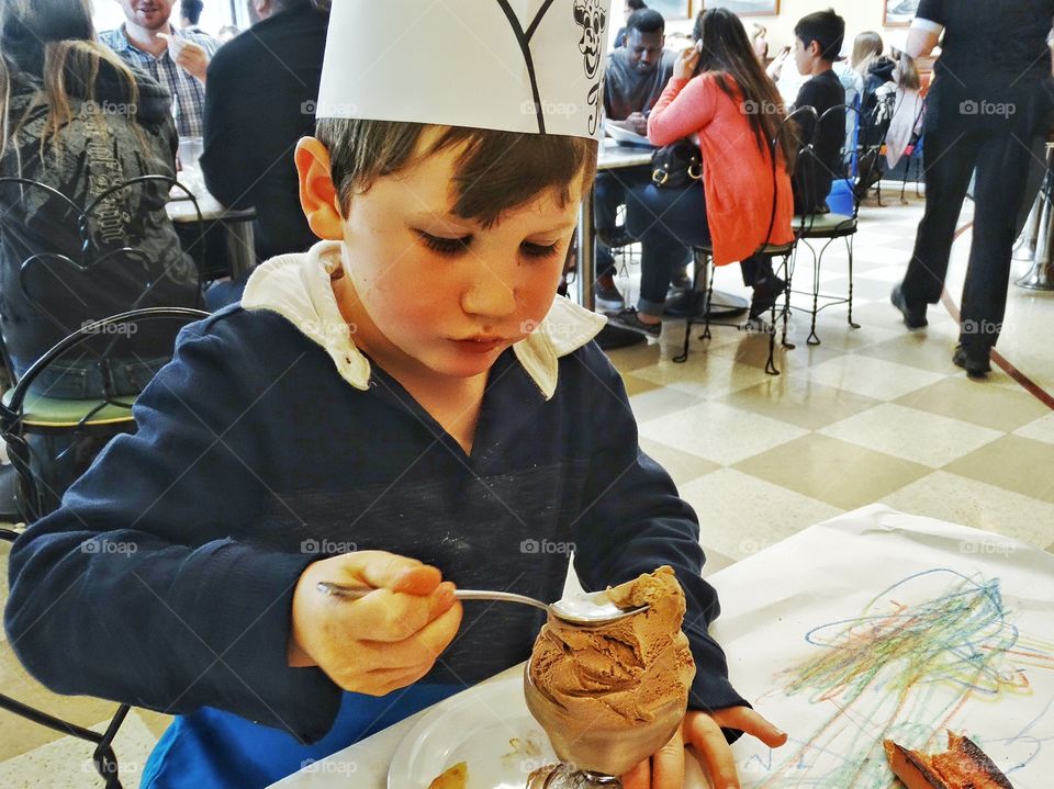 Boy Eating Ice Cream