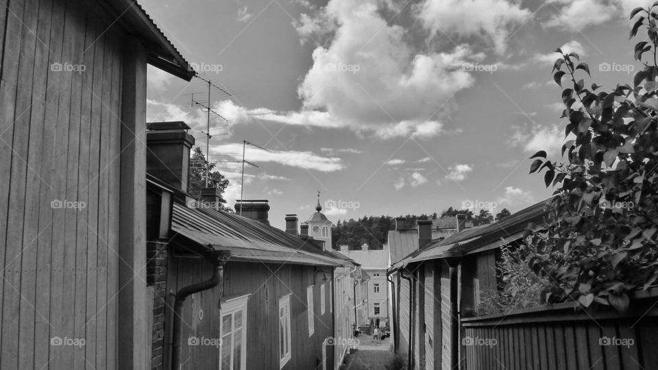 Porvoo City out of wood in Finland
