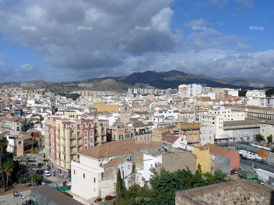 Cityscape of Málaga, Spain.