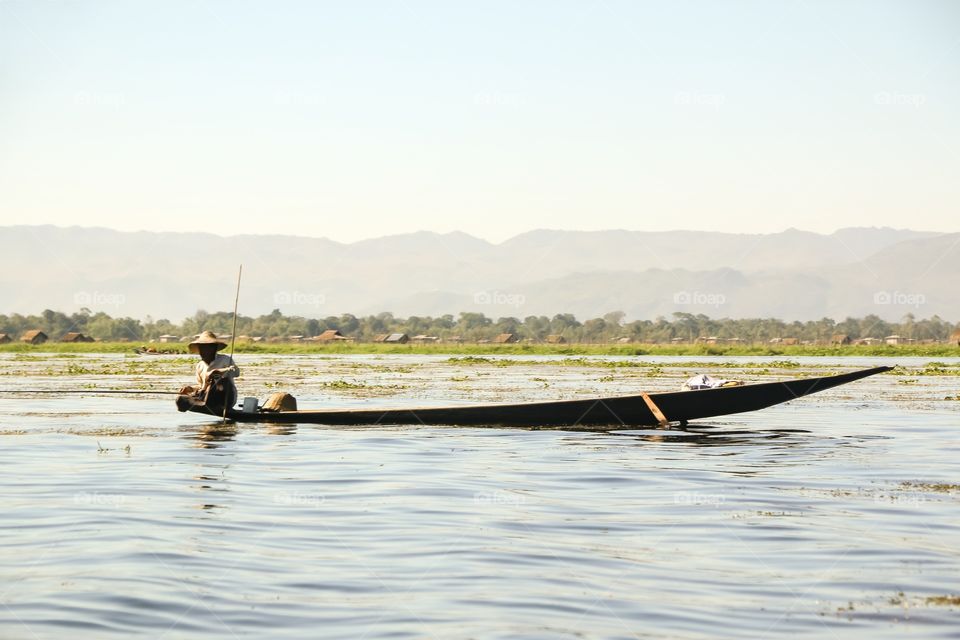 Water, Canoe, River, Fisherman, Recreation