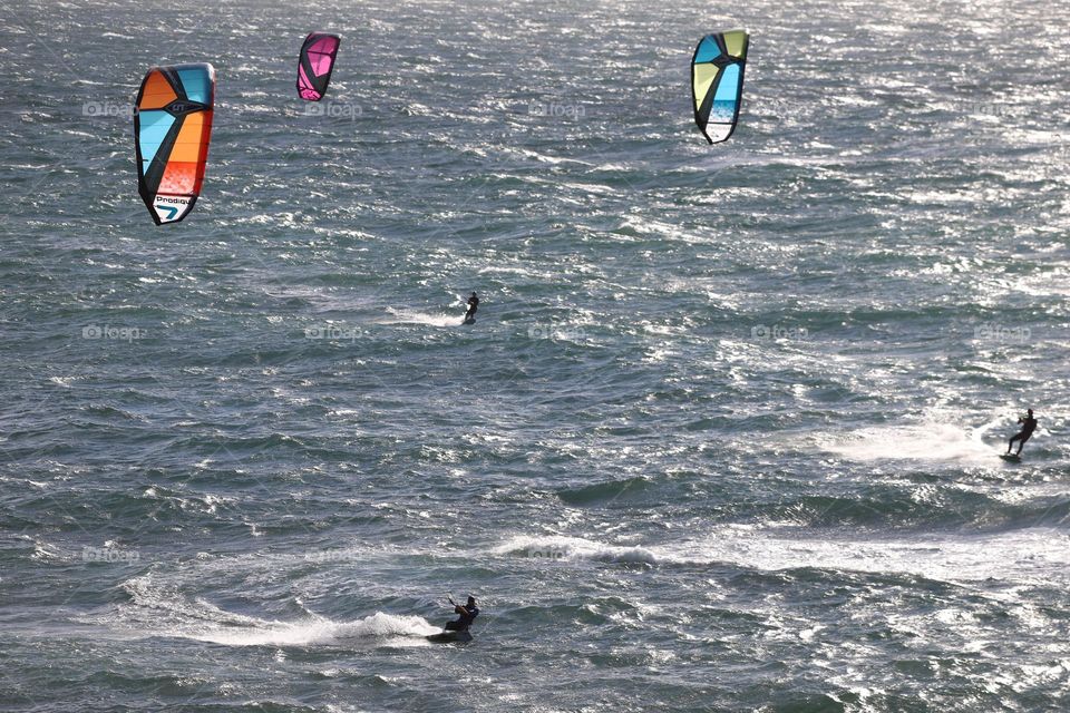 The ocean that provides fun for windsurfers