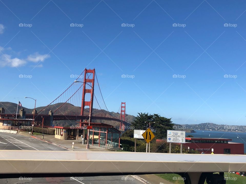 The famous Golden Gate Bridge on a nice warm sunny day in San Francisco.
