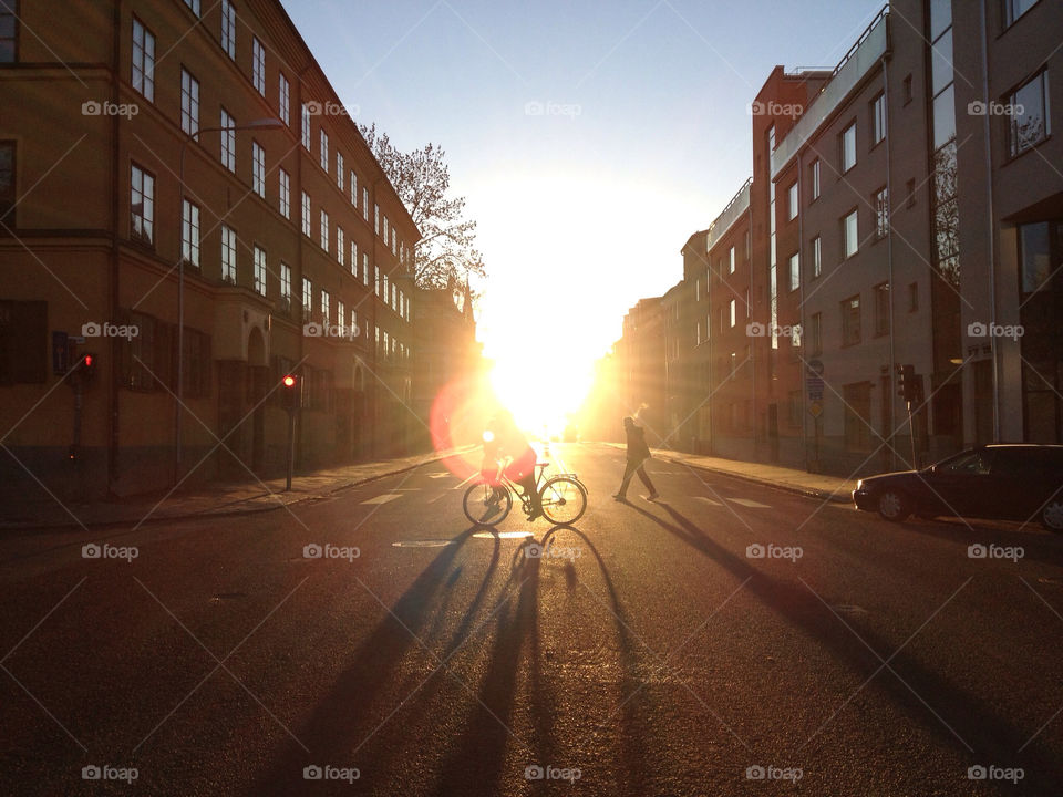 bicycle street shadow sun by janfornhem