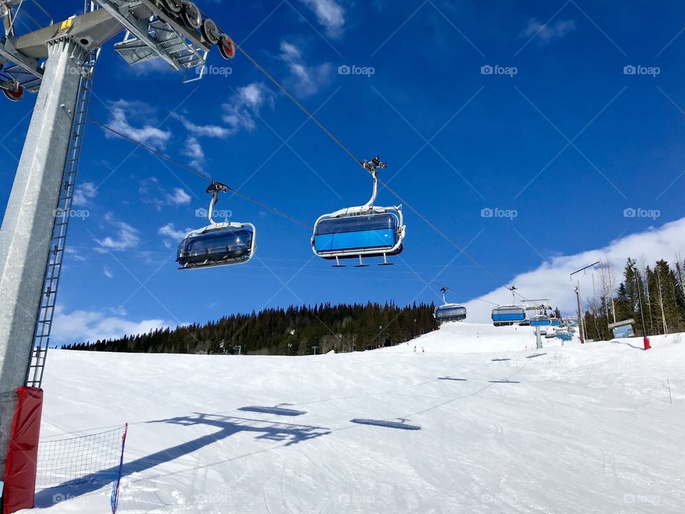 Åre ski resort. Lift to alpine skiing