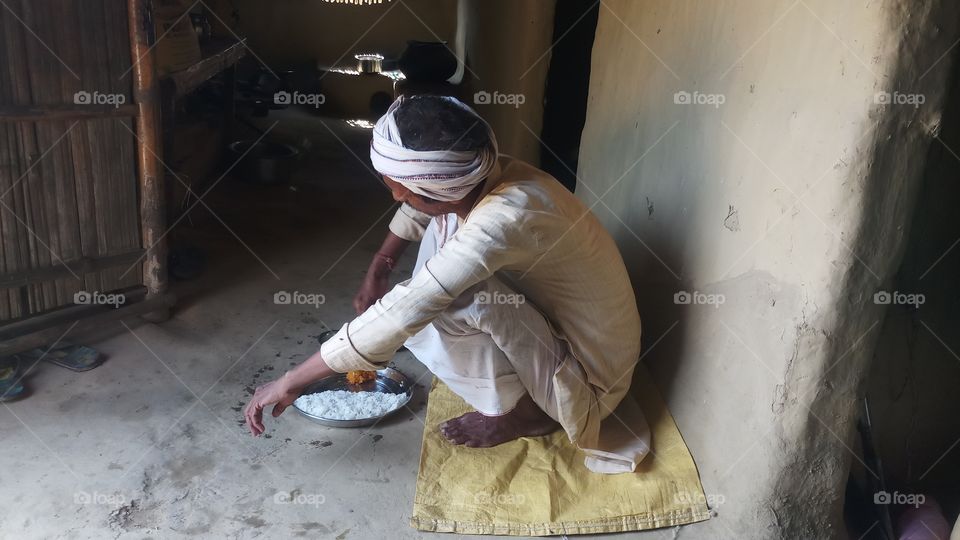 farmer eating