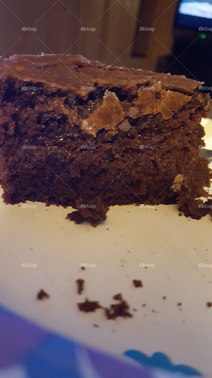 chocolate brownie close up