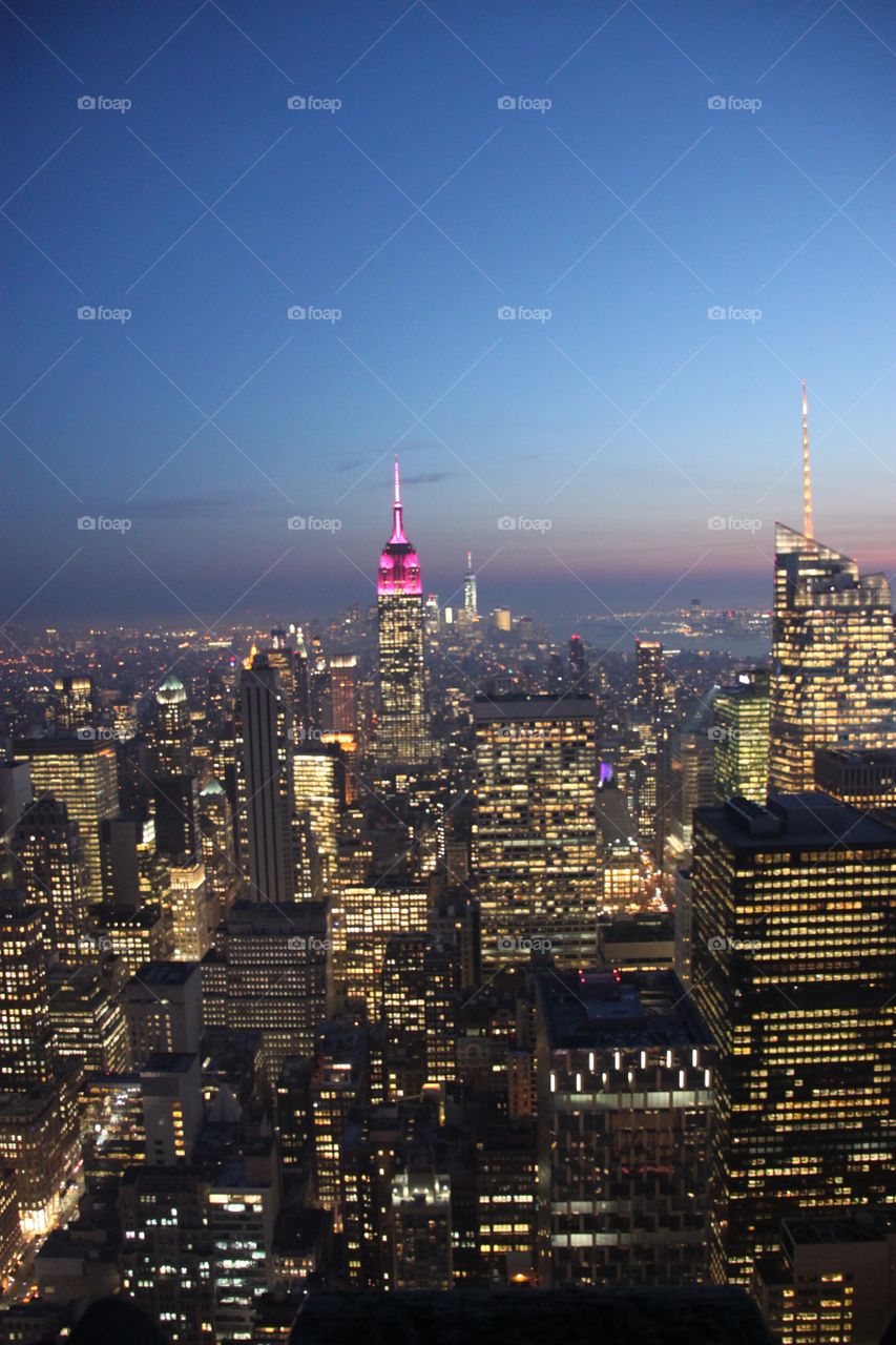 Manhattan skyline at night