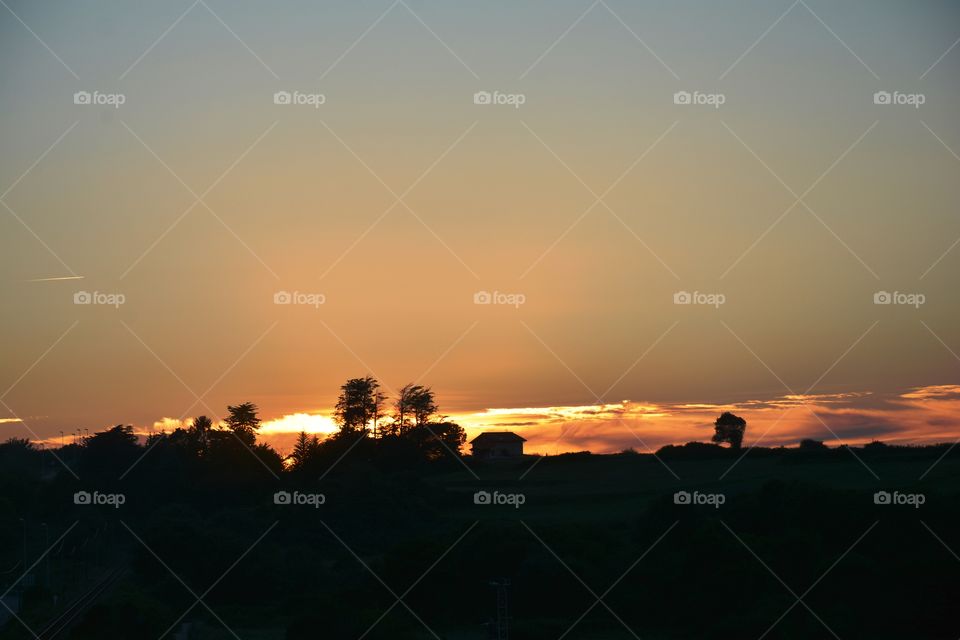 a beautiful sunset in the nature