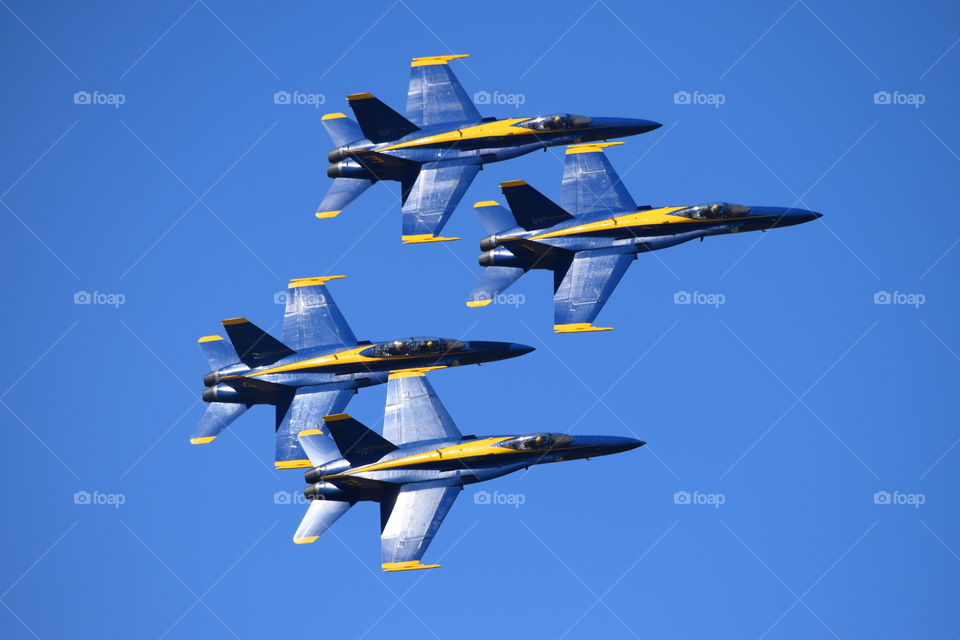 Precision flying by Blue Angels 