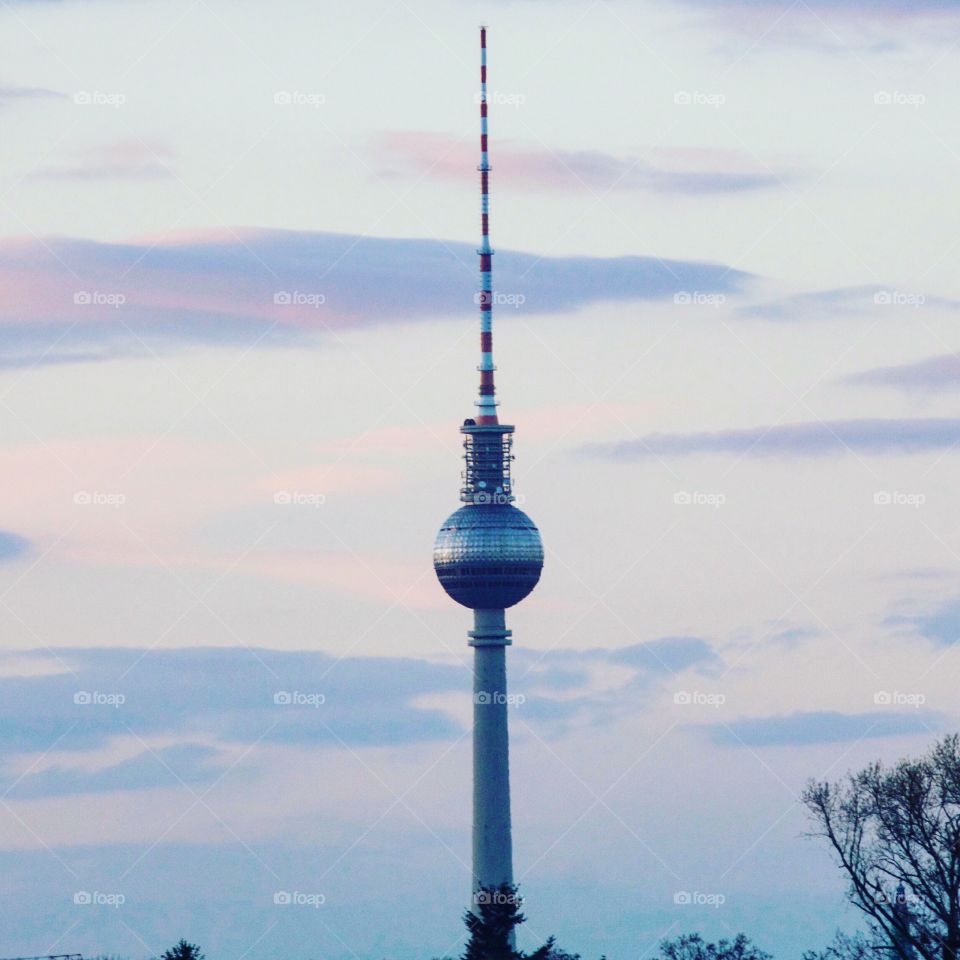 Tv tower Berlin at sunset 