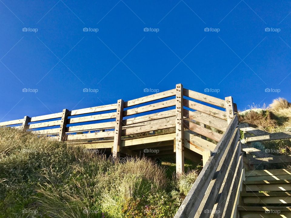 Timber walkways leading to the beach