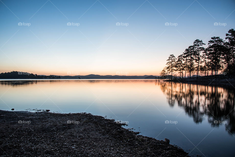 broken bow lake. Sunrise in oklahoma