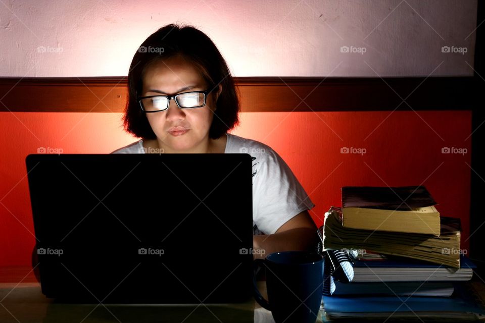 woman working on a laptop computer