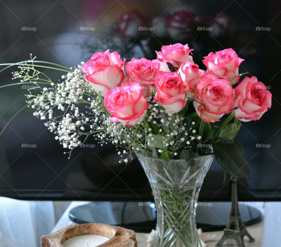 Bouquet, Flower, Vase, Decoration, Rose