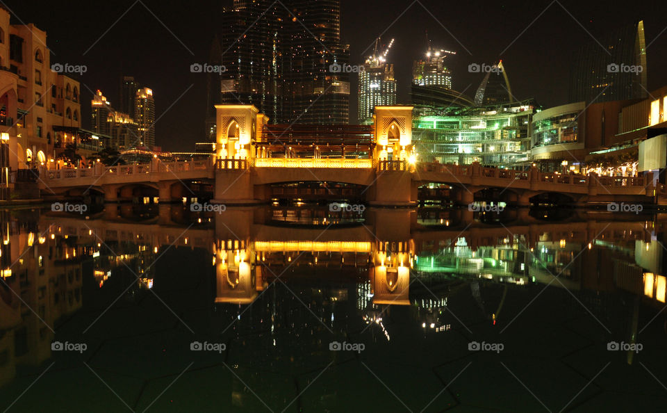 green lights on old market in Dubai