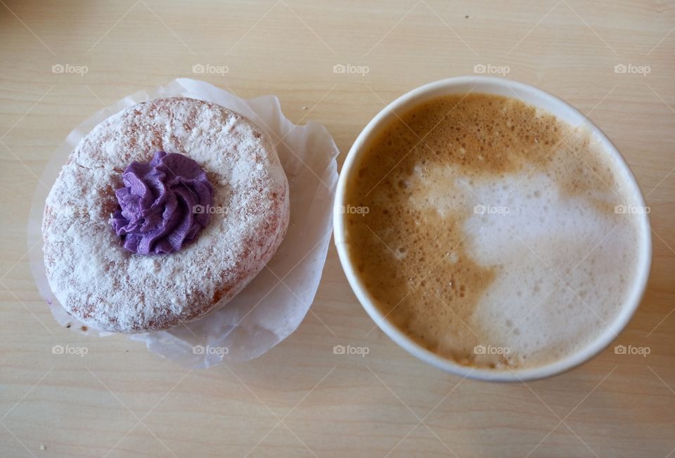 coffee+donut #coffee #coffeelover #ube