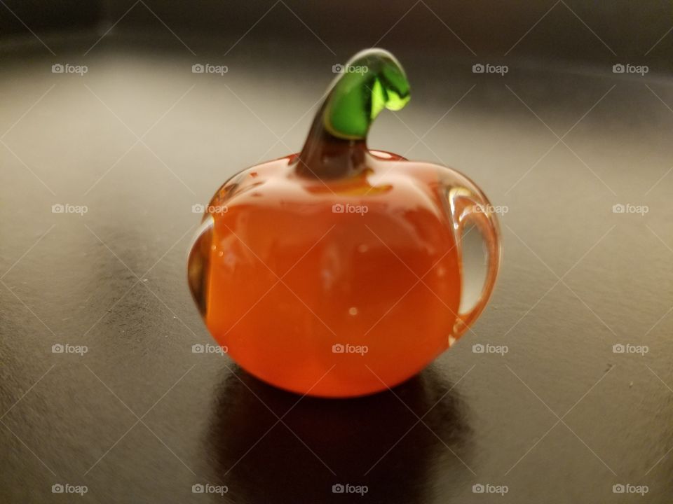 Small Orange Glass Pumpkin