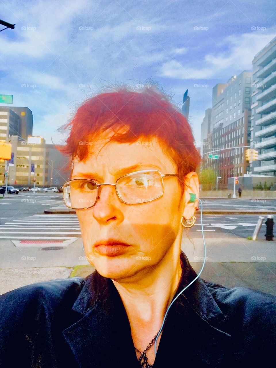 This surreal looking image and not only in the postproduction of myself, „Petra Schiller“ a.k.a. „Maxine Firefox“ a.k.a. „Maximiliane Feuerfuchs“ was photographed on „Borden Ave“ in LIC, Queens in 2020. Hypnotic Productions