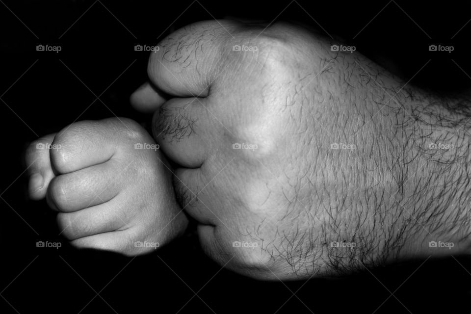 father and daughter fists