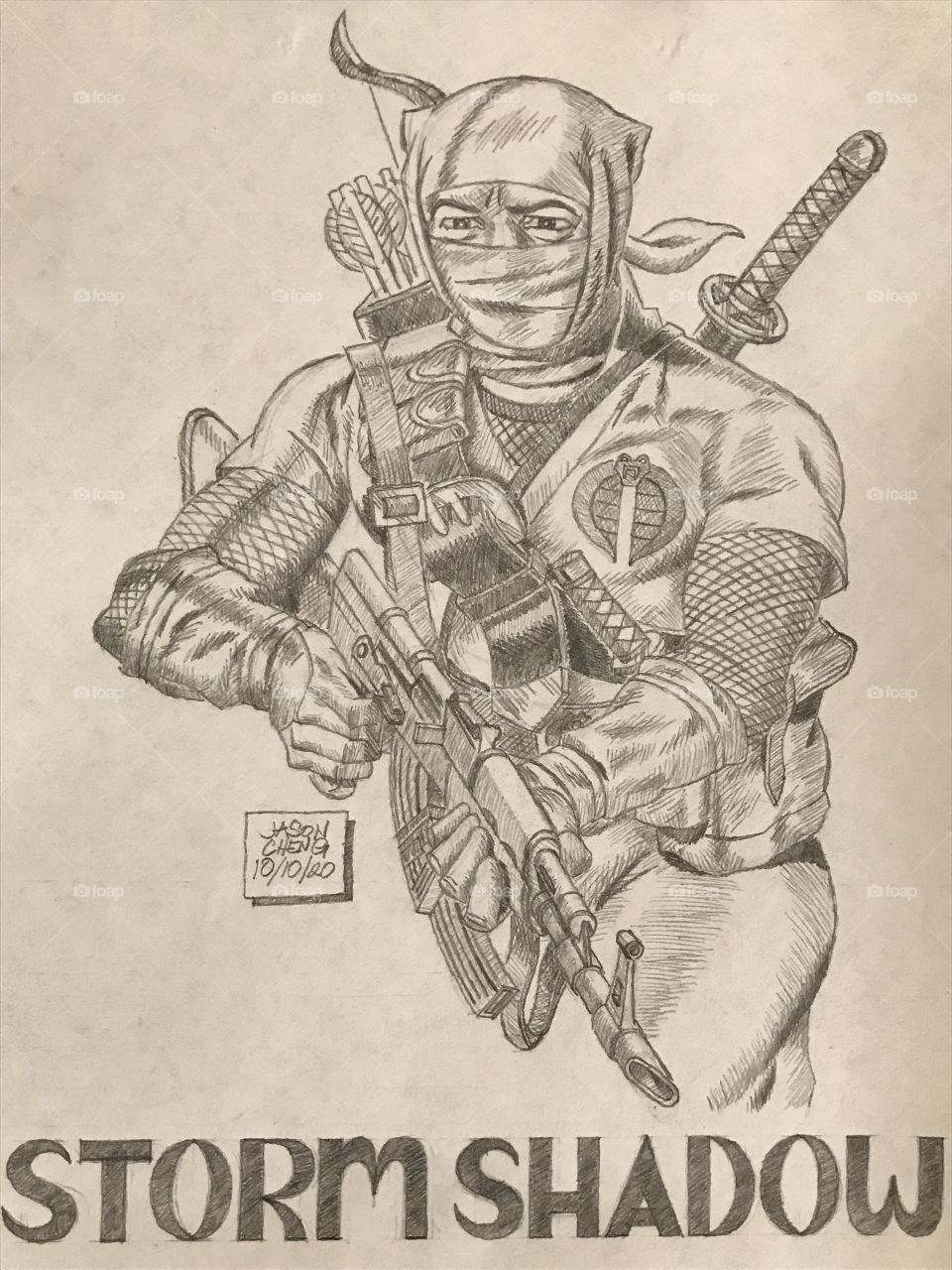 My detailed pencil illustration of Storm Shadow from GI JOE: A REAL AMERICAN HERO. He is Cobra’s ninja.