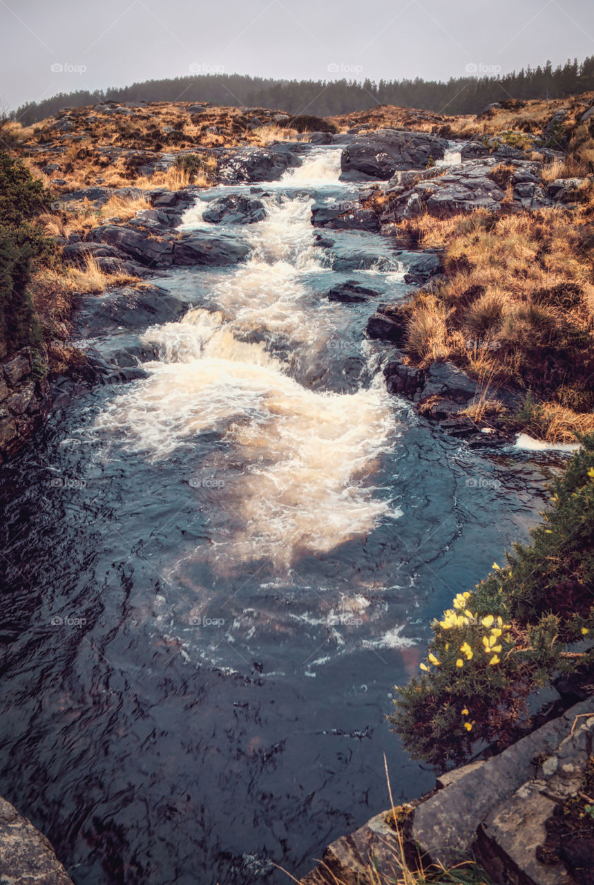 Waterfall on small river at west of Ireland