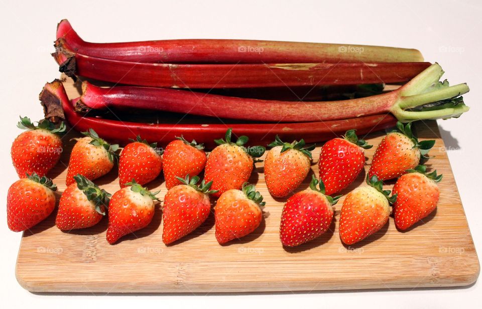 rhubarb and strawberries