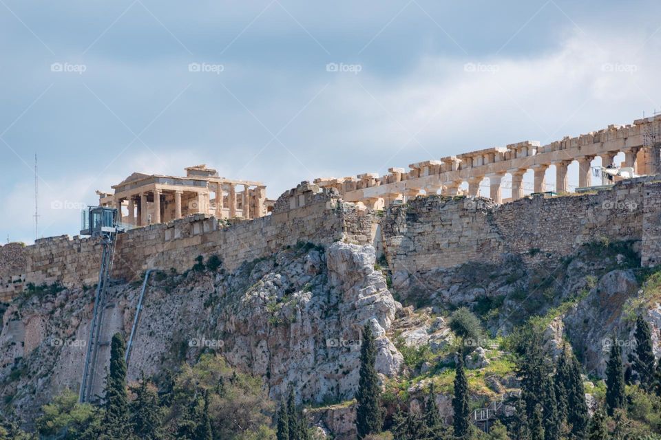 A wall from an archaeological landmark