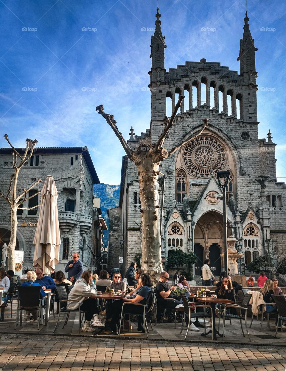 Main square, Soller town, in Palma de Mallorca