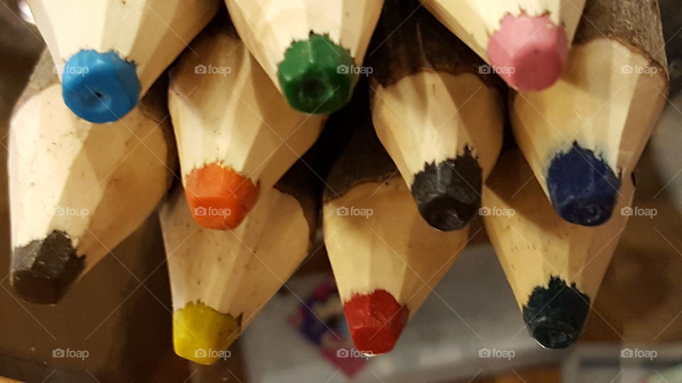 Bunch of a colored pencils