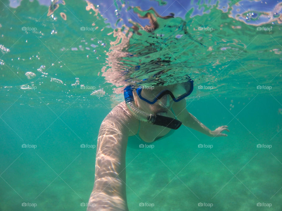 Snorkeling selfie in the waters of Akumal