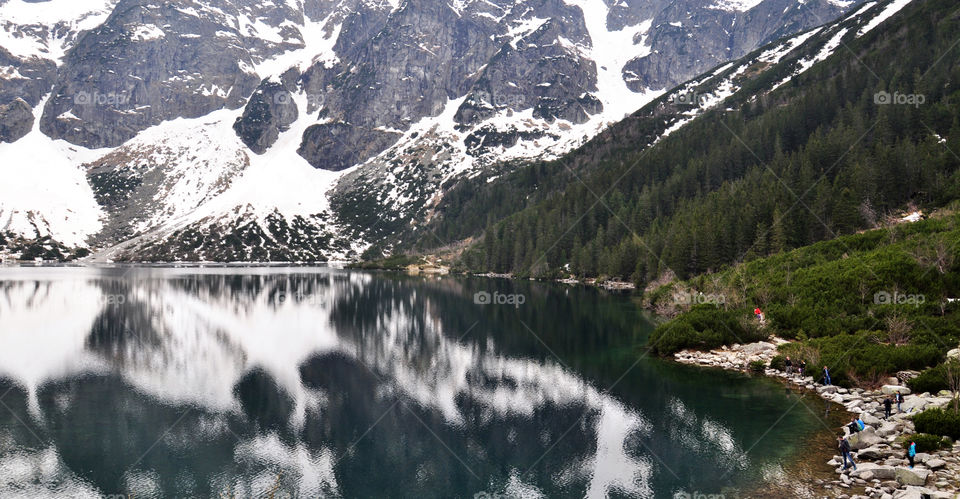 View of lake in winter season