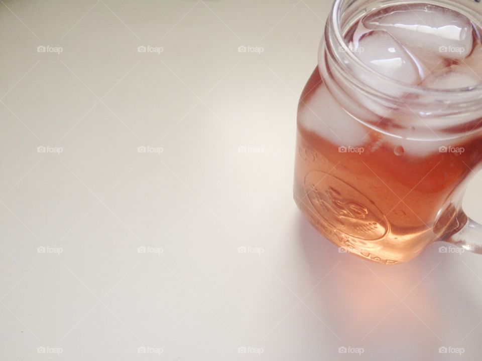 Homemade iced green goji berry tea