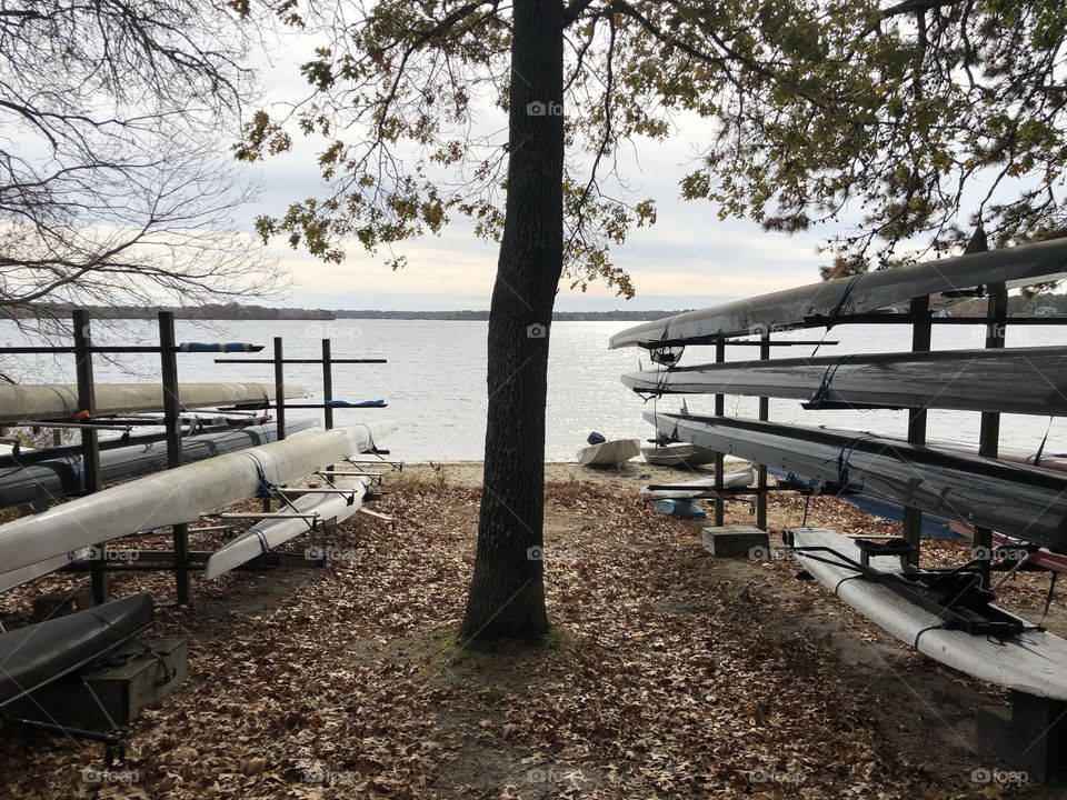 Fall at the Cape Cod Rowing boathouse. 