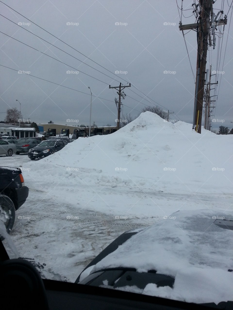 Work snowbank. Too much snow and ice