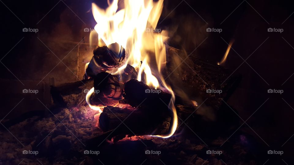 Close-up of camp fire