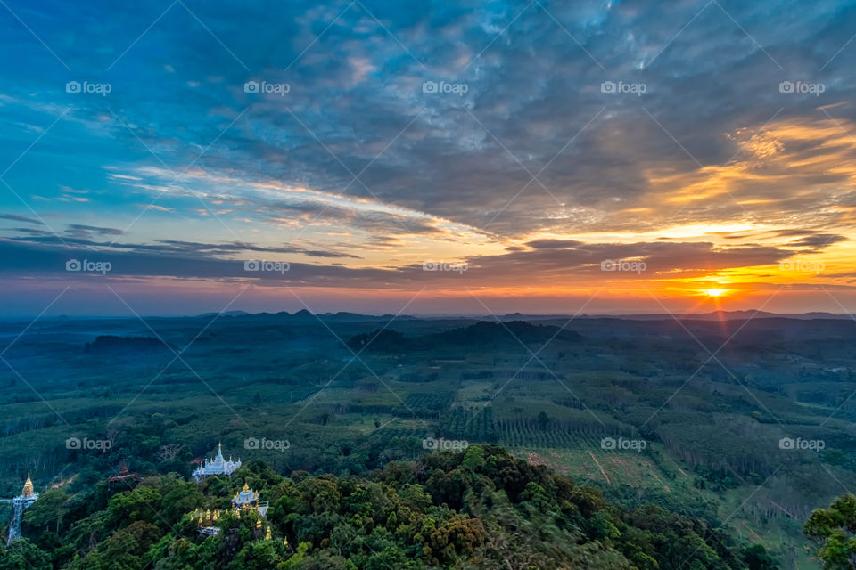 Beautiful landscape scene of pagoda in  sourthen of Thailand