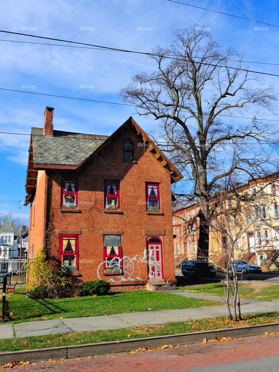house brick painted windows newburgh new york by delvec