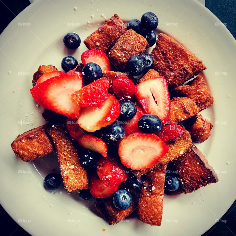 Let’s Eat!, French Toast Bites With Fresh Fruit, Brunch, Delicious Breakfast Food, Food Photography 