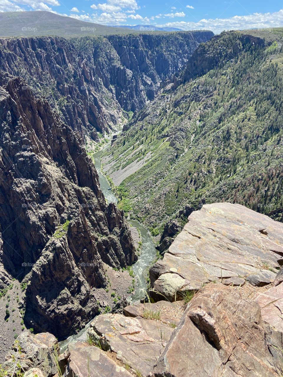 Black canyon river from above 