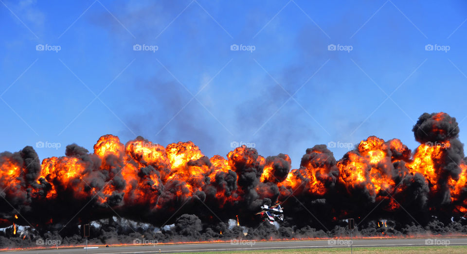 Wall of fire aerobatic stunt during the 2013 Australian International