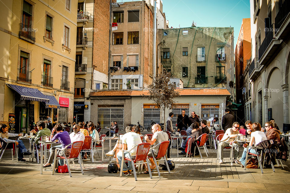 City life in Barcelona