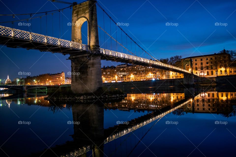 Lyon at night