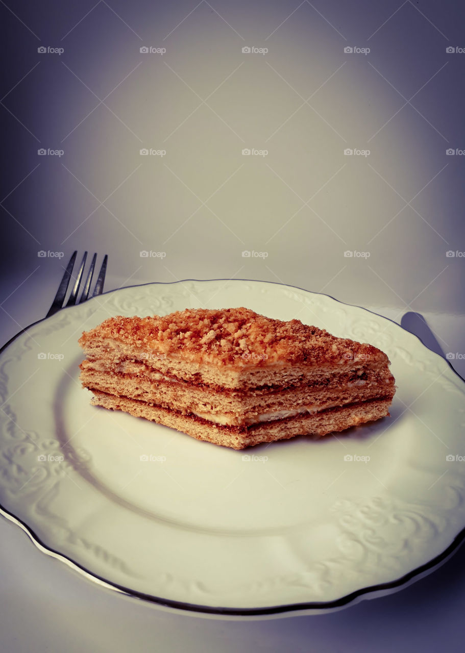 Slice of cake on a plate