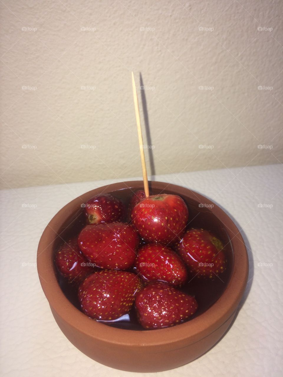 Strawberries in honey. 