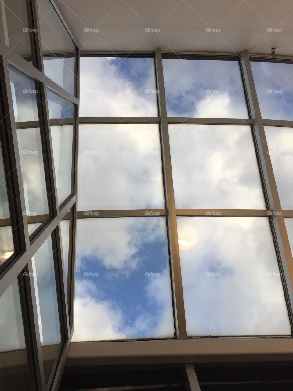 Looking up through the skylight
