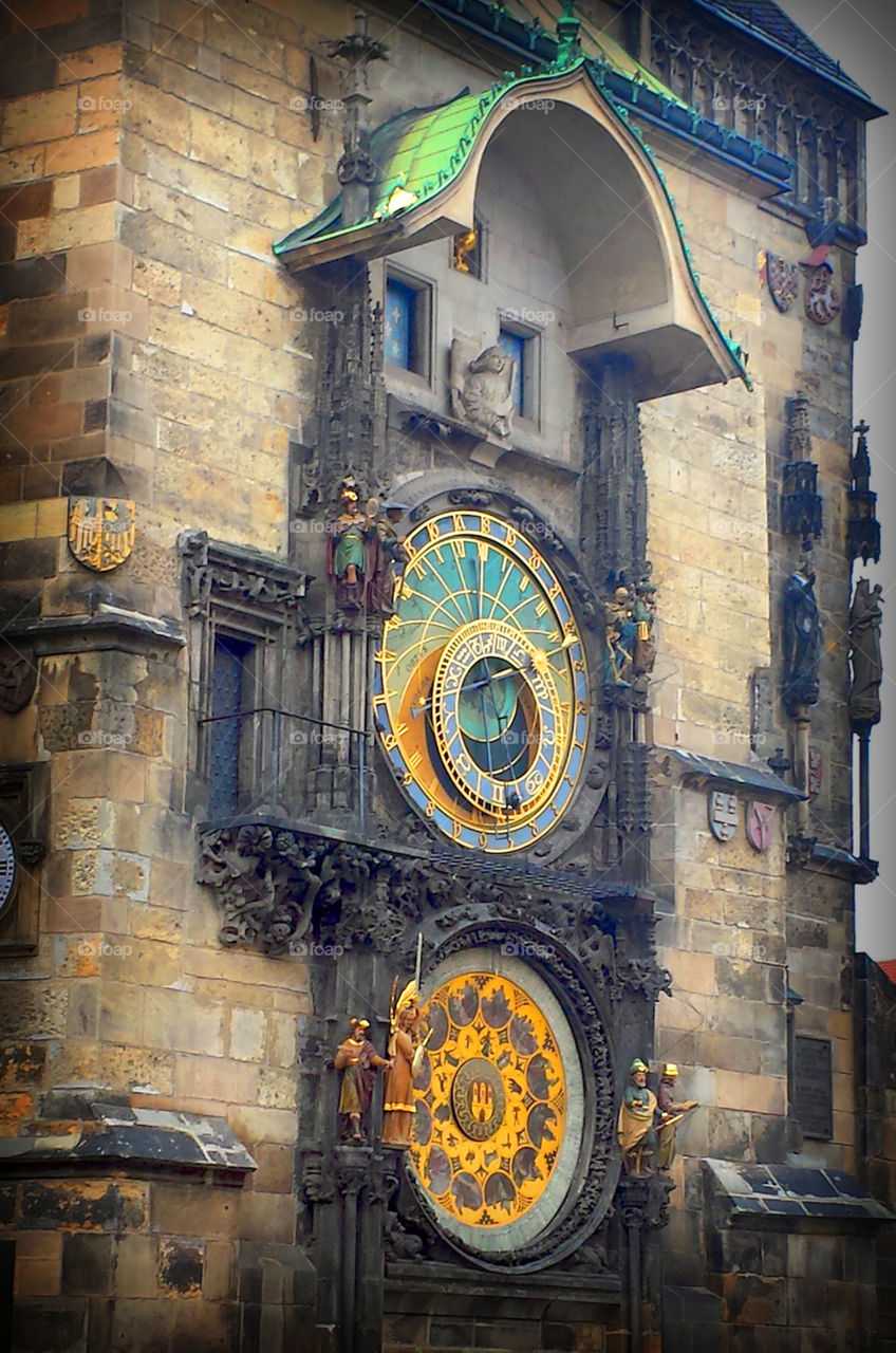 Astronomical Clock 1410. Astronomical clock tower in Old Town Prague. A Medieval Wonder of the World.