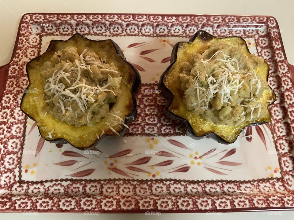 Stuffed acorn squash