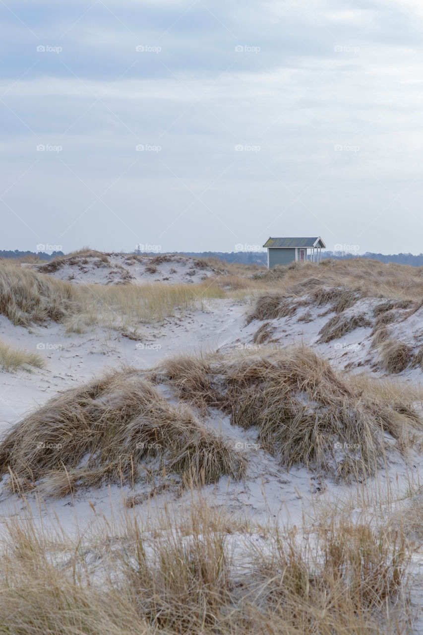 Cabana at the beach in Falsterbo Sweden.